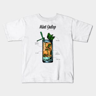 Mint Julep Cocktail Recipe Kids T-Shirt